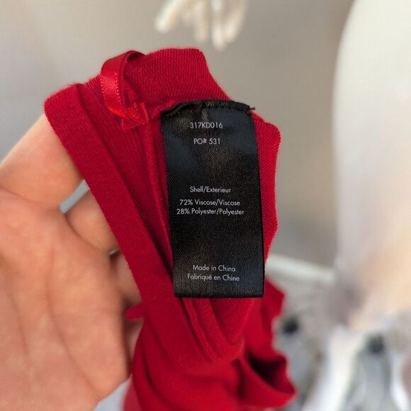 Elizabeth and James Railey Red Cutout Sheath Dress S Bodycon Long Sleeve Stretch - Picture 10 of 10